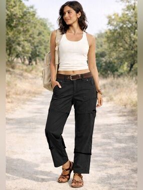 prAna Monarch Convertible Zip-Off Hiking Pants Nylon Stretch Utility Low Rise 2